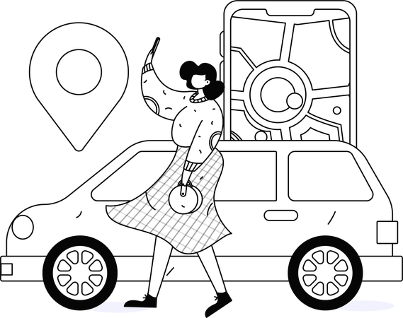 Reserva de taxi en línea  Ilustración