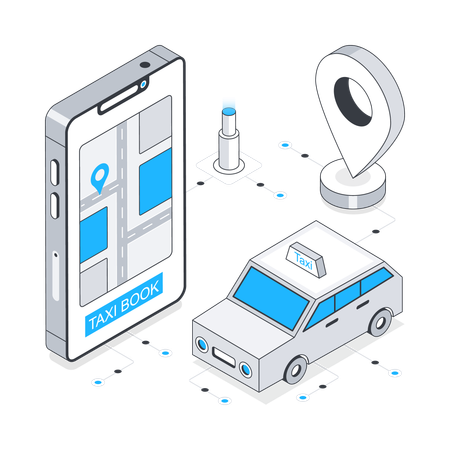 Reserva de taxis en línea  Ilustración