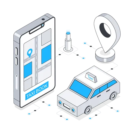 Reserva de taxis en línea  Ilustración