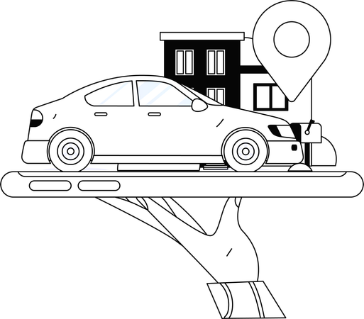 Reserva de taxi en línea  Ilustración