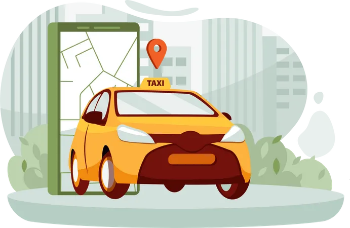 Reserva de taxi en línea  Ilustración