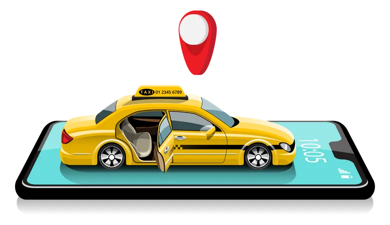 Reserva de taxis en línea  Ilustración