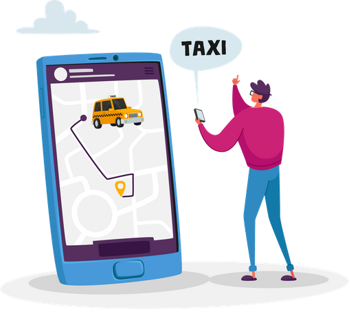 Reserva de taxis en línea  Ilustración