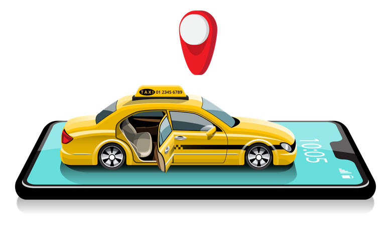 Reserva de taxis en línea  Ilustración