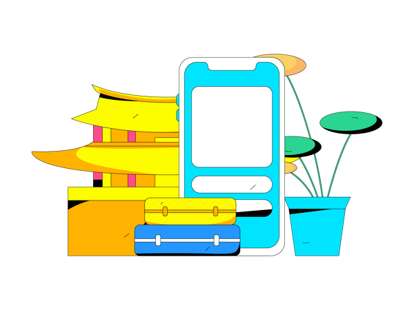 Reserva de viajes en línea  Ilustración