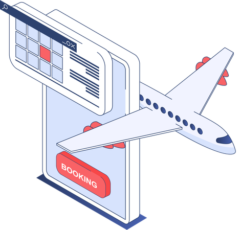 Reserva de voo on-line  Ilustração