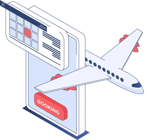Reserva de vuelos en línea  Ilustración