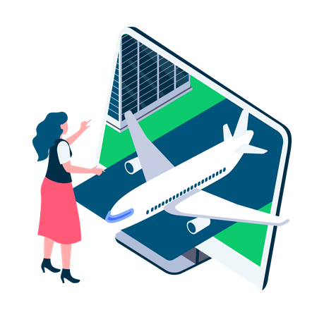 Reserva de vuelos en línea  Ilustración