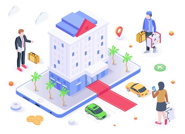 Reserva no hotel  Ilustração