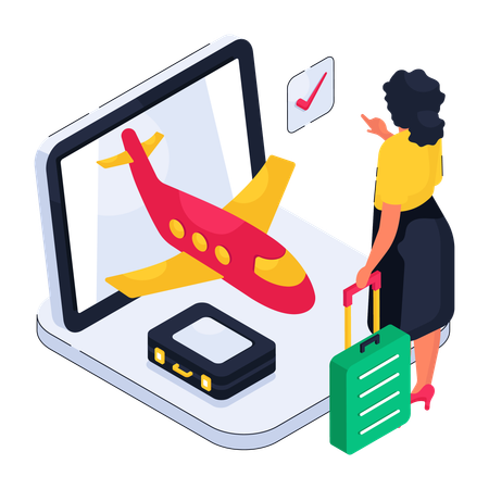 Réservation d'avion en ligne  Illustration