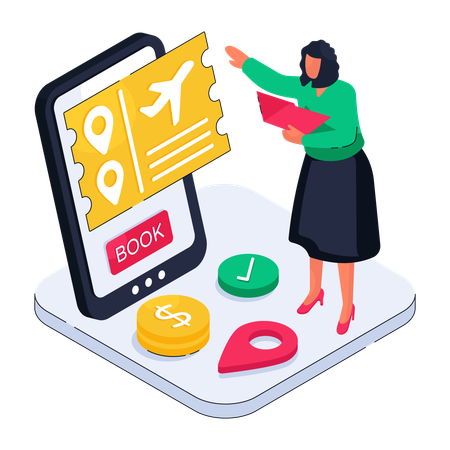 Réservation de billets en ligne  Illustration