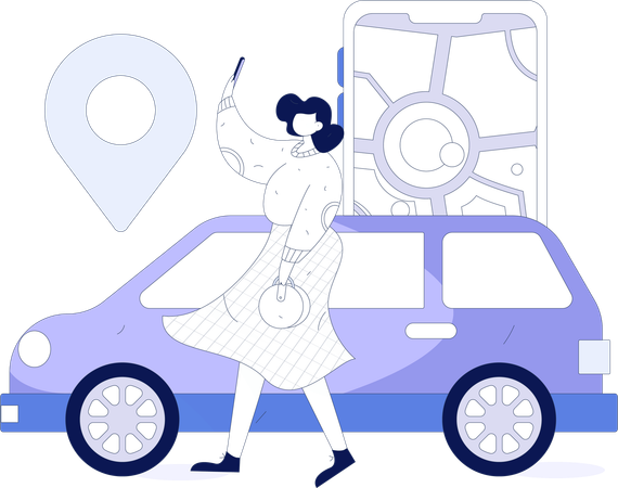 Réservation de taxi en ligne  Illustration