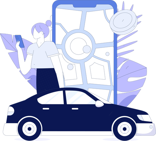 Réservation de taxi en ligne  Illustration