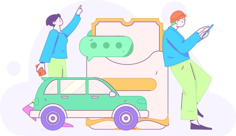 Réservation de taxi  Illustration