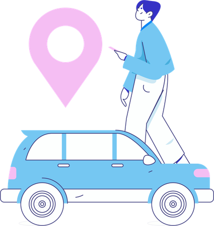 Réservation de taxis  Illustration