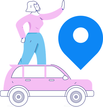 Réservation de taxi en ligne  Illustration