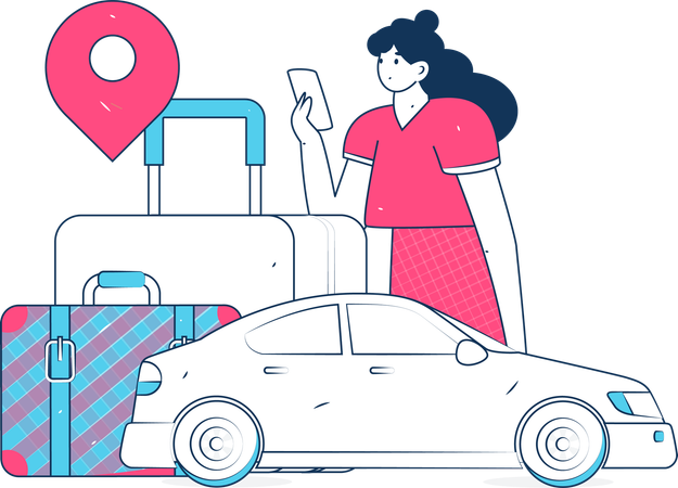 Réservation de taxi en ligne  Illustration