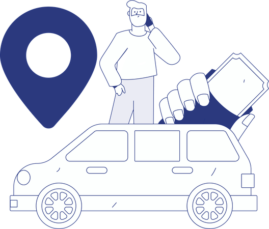 Réservation de taxi en ligne  Illustration