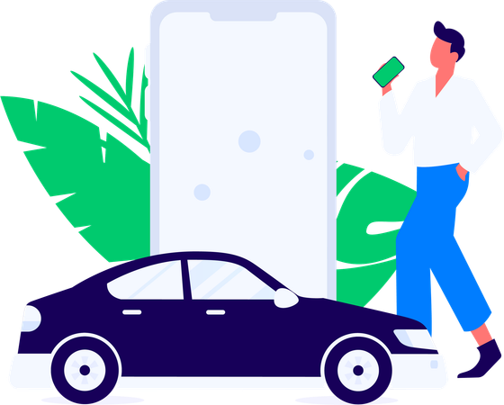 Réservation de taxi en ligne  Illustration