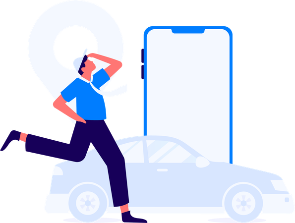 Réservation de taxi en ligne  Illustration