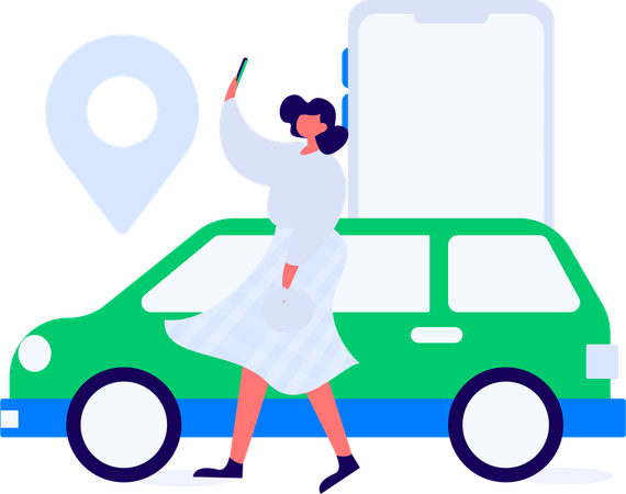 Réservation de taxi en ligne  Illustration