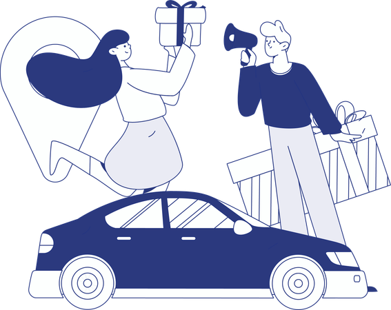 Réservation de voiture  Illustration