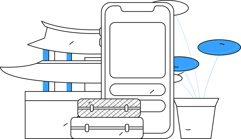 Réservation de voyage en ligne  Illustration