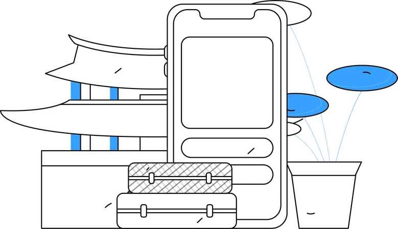 Réservation de voyage en ligne  Illustration