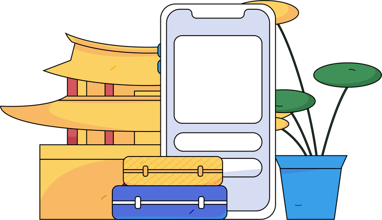 Réservation de voyage en ligne  Illustration