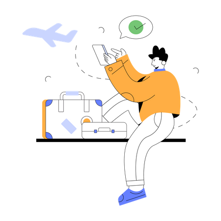 Réservation de vol en ligne  Illustration