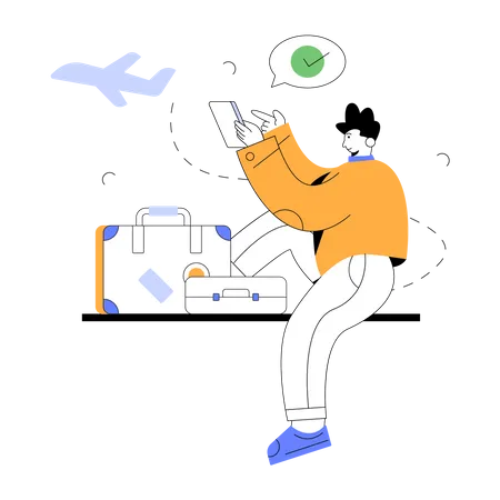 Réservation de vol en ligne  Illustration