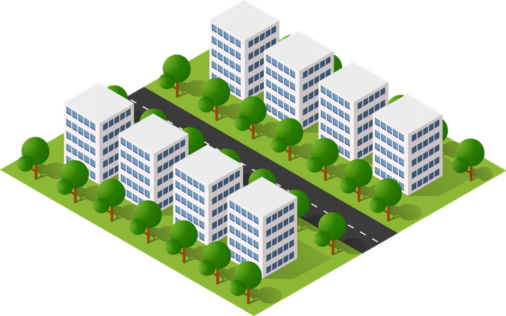 Residential Building  Illustration