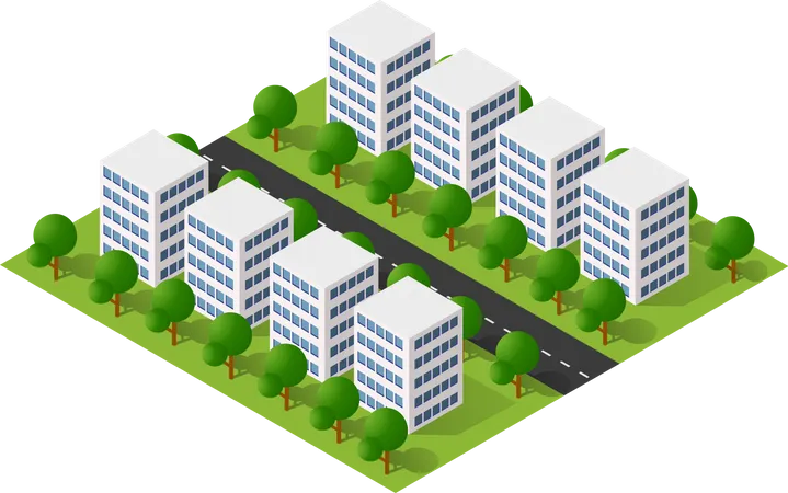 Residential Building  Illustration