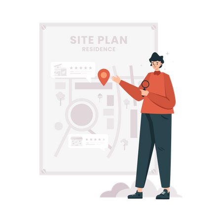 Residential project site plan  Illustration