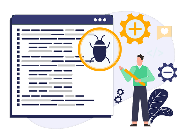 Resolução de bugs da web  Ilustração