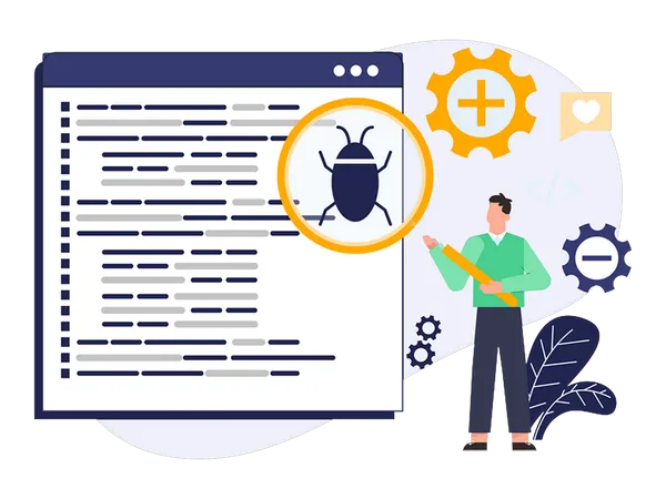 Resolução de bugs da web  Ilustração