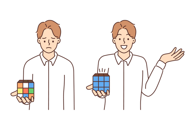 Résoudre le rubik cube  Illustration