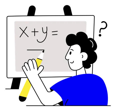 Resolviendo matemáticas  Ilustración