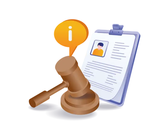 Resolving legal cases in court  Illustration