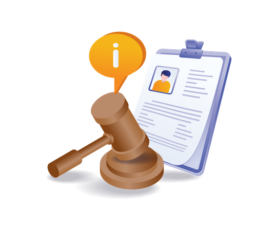 Resolving legal cases in court  Illustration