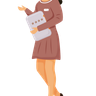 female with feedback form illustration