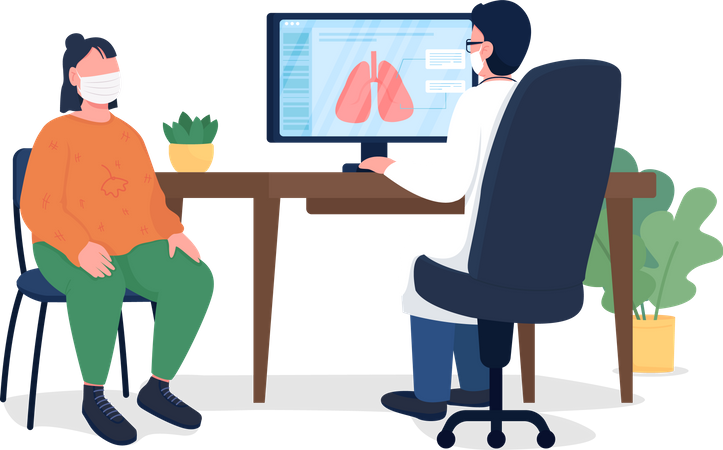 Respiratory doctor consultation Illustration