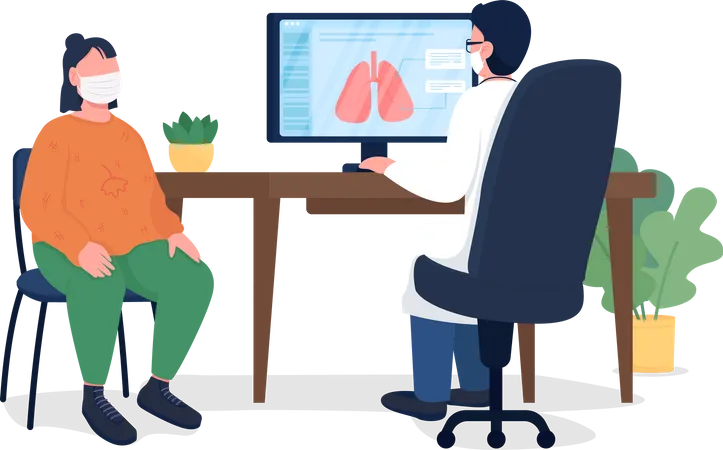 Respiratory doctor consultation  일러스트레이션
