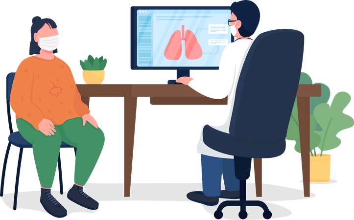 Respiratory doctor consultation  Illustration