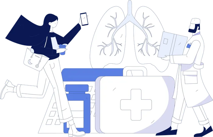 Respiratory System Evaluation  Illustration