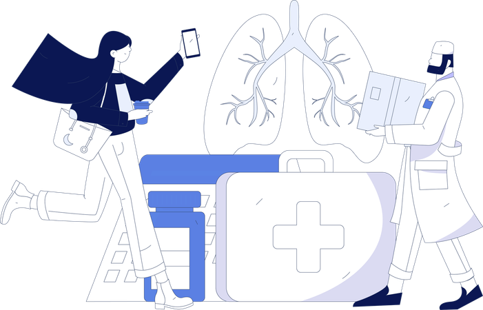 Respiratory System Evaluation  Illustration