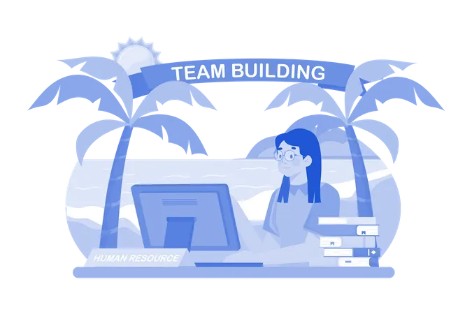 Responsable des ressources humaines développant des activités de team building  Illustration