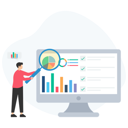 Responsable des ressources humaines effectuant une analyse des employés  Illustration