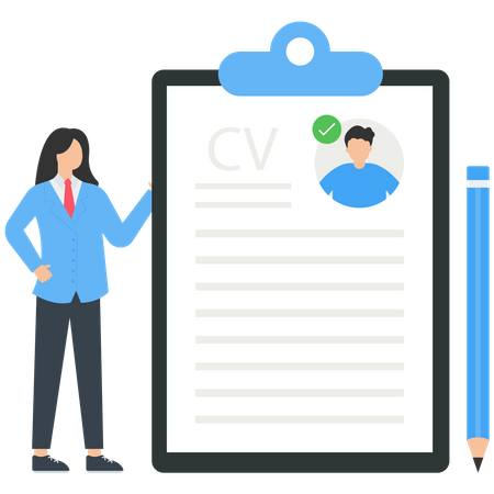 Responsable RH analysant le CV  Illustration