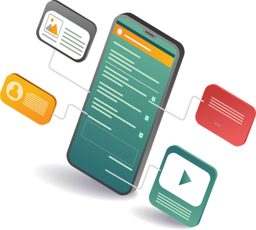 Responsive application for smartphone technology users  Illustration